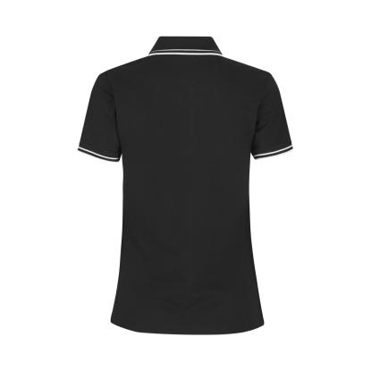 ID 0523 Kontrast poloshirt med stretch, dame, sort