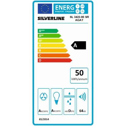 Silverline SL3422 Agat væghængt emhætte, sort, 90 cm