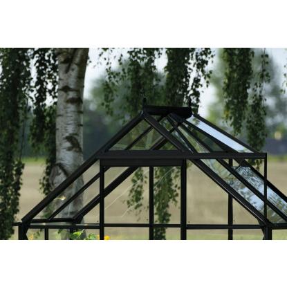 Halls Icon 6 drivhus 2,5 m², sort, 3 mm hærdet glas