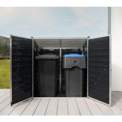 Canopia by Palram Voyager renovationsskjul, polycarbonat/aluminium, sort, 146,5 x 139 x 90 cm