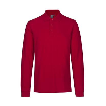 ID 0544 langærmet polishirt med stretch, rød