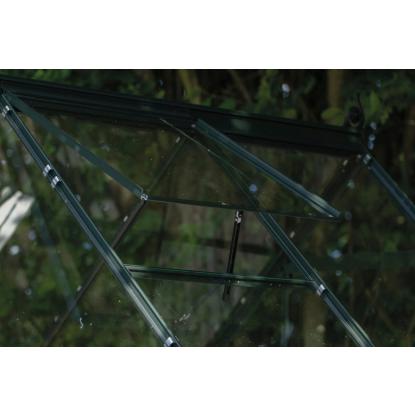Halls Icon 6 drivhus 4,9 m², grøn, 3 mm hærdet glas