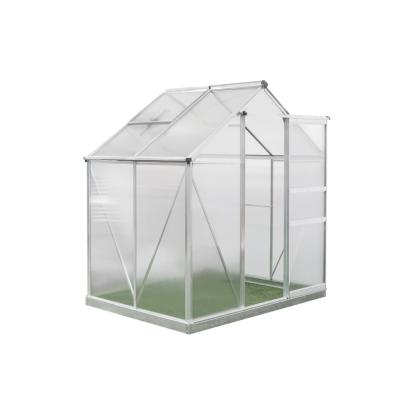 Westmann Flora 64 drivhus, aluminium/polycarbonat, sølv - 2,51 m²