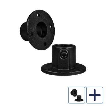 Clarrods Clamps CL131T vægflange, gennemgående, sort