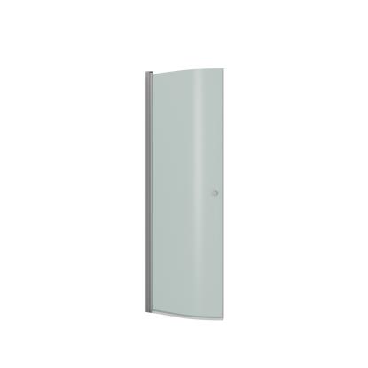 Scanbad Match E halvrund svingdør, B72-74 cm, H200 cm, satin/frostet glas