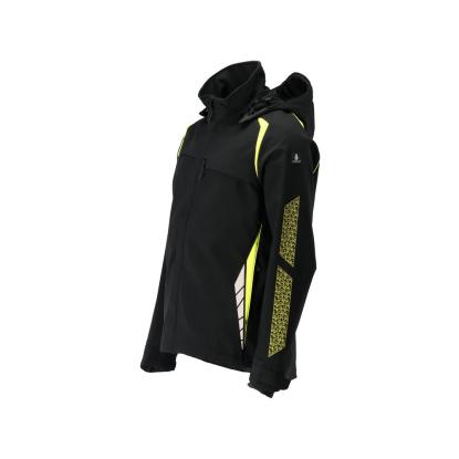 MASCOT ACCELERATE SAFE softshell jakke med hætte, sort/hi-vis gul