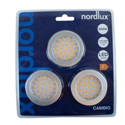 Nordlux indbygningsspot Cambio 3-kit 2W ind/på alu