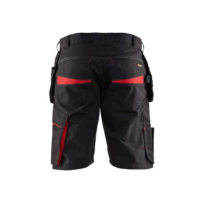 Blåkläder 1494 serviceshorts med værktøjslommer, sort/rød