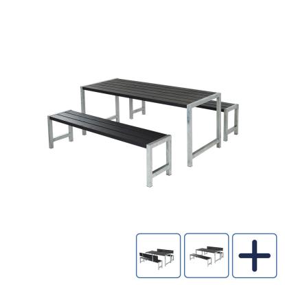 PLUS plankesæt, sort/nåletræ, 186 cm