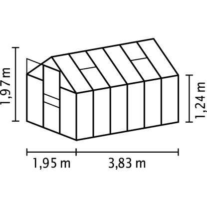 Vitavia Venus 7500 drivhus, sort,7,5 m², 4 mm poly, inkl. sokkel