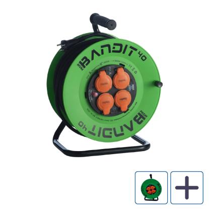 Wexim Bandit kabeltromle med jord, IP44