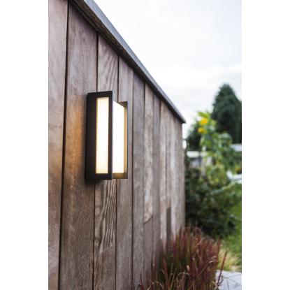 LUTEC QUBO udendørs LED væglampe, H22 cm, IP54, mørk grå