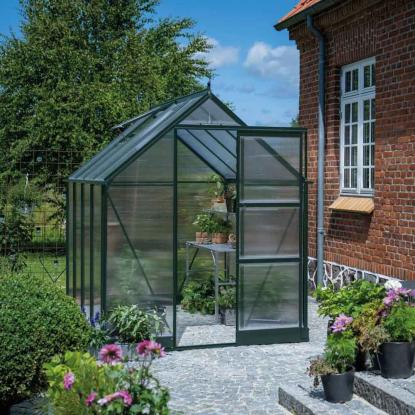 Halls Icon 6 drivhus 4,9 m², grøn, 4 mm poly