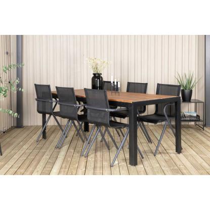 Venture Design Bois havebord, sort/natur, 75 x 90 x 205 cm