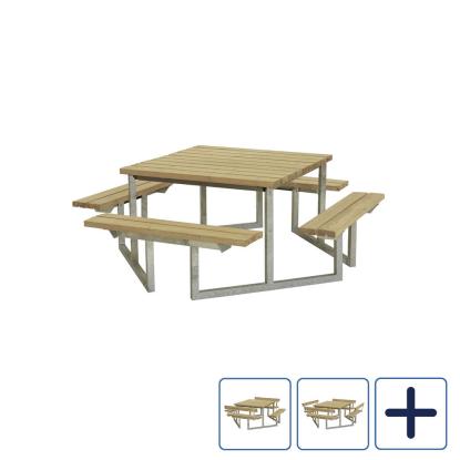 PLUS Twist bord/bænkesæt med, ThermoWood®, gyldenbrun/fyr