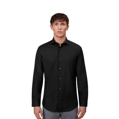 Seven Seas SS8 Fine Twill skjorte, modern, sort