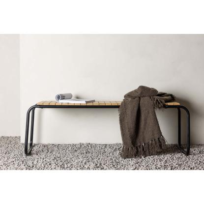 Venture Design Holmbeck bænk, sort/natur, 46 x 40 cm