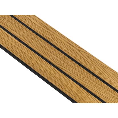 I-Wood Medio+ 3-lamel akustikpanel, brun olieret, sort filt og lys kerne, egefiner, 16 x 300 mm