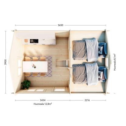 Luoman Lillevilla Paasvesi havehus med dobbeltdør og hems - 22 m²