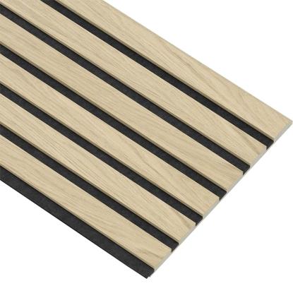 I-Wood Basic Original akustikpanel, ubehandlet natur, sort filt og lys kerne, egefiner, 16 x 300 mm 
