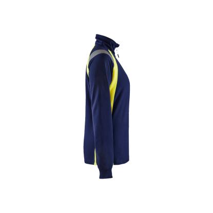Blåkläder 3403 dame sweatshirt half zip, marineblå/hi-vis gul
