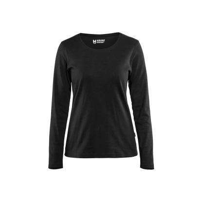 Blåkläder 3301 dame t-shirt lang ærme, sort