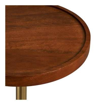 Sirone hjørnebord, mangotræ/sort/messing look, Ø30 cm