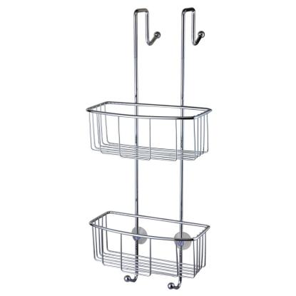 House Steel brusehylde til bruseniche med 2 kurve,  61 x 25 x 5 cm, krom