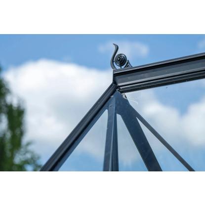 Halls Icon 8 drivhus 9,7 m², sort, 3 mm glas