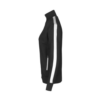 ID 0627 sweat cardigan med kontrast, dame, sort