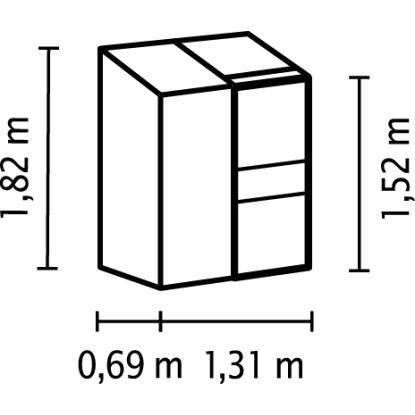 Vitavia Ida 900 vægdrivhus, sort, 0,9 m², 3 mm glas, inkl. sokkel