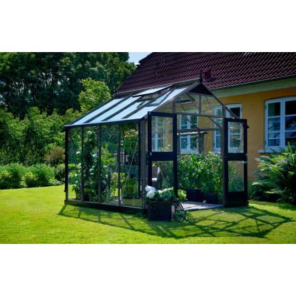 Juliana Premium drivhus 8,8 m², antracit/sort, 3 mm hærdet glas