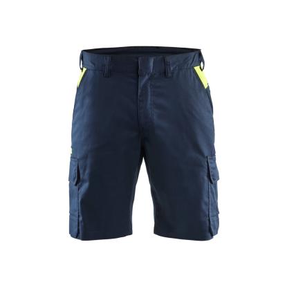 Blåkläder 1446 industri shorts med stretch, mørk marineblå/hi-vis gul