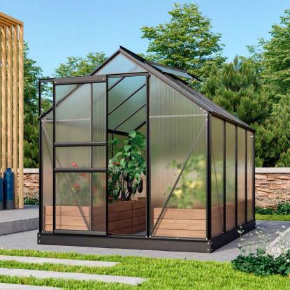 Vitavia Venus 5000 drivhus, sort, 5,0 m², 4 mm poly, inkl. sokkel