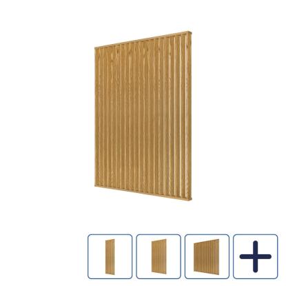 I-Wood DivideWall rumdeler med top- & bundprofil og lameller, brun olieret, MDF med egefinér