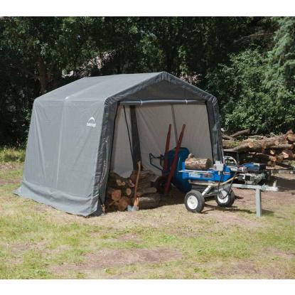 ShelterLogic Shed-in-a-Box teltgarage, grå - 9 m²