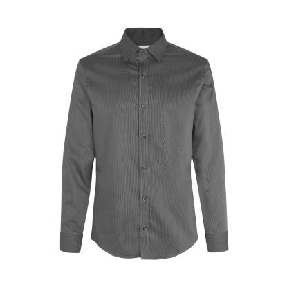 Seven Seas SS37 Fine Twill California skjorte, slim, mørk grå