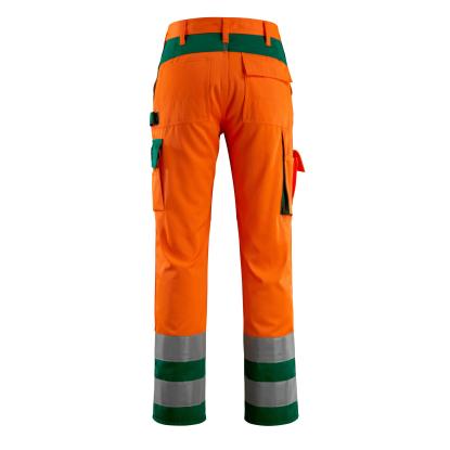 MASCOT SAFE COMPETE Olinda arbejdsbukser med knælommer, hi-vis orange/grøn