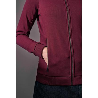 ID 0629 sweat cardigan med lynlås, dame, bordeaux