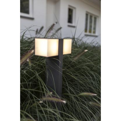 LUTEC CUBA udendørs LED bedlampe, 2 lyskilder, H75 cm, IP54, mørk grå