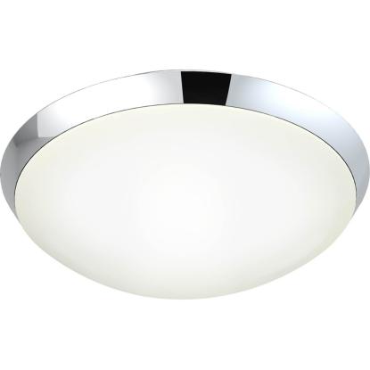 Aneta Siracusa LED plafond, IP44, Ø29 cm, krom/opal