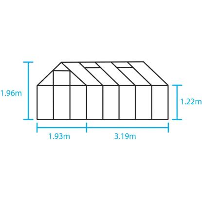 Halls Popular drivhus 6,2 m², grøn, 4 mm poly