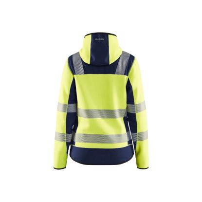 Blåkläder 4967 dame high vis strikket softshell jakke, hi-vis gul/marineblå