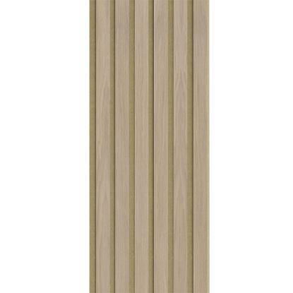 I-Wood Medio+ Original akustikpanel, hvid olieret, brun filt og lys kerne, egefiner, 16 x 300 mm