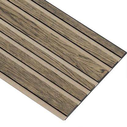 I-Wood Basic Mixed akustikpanel, sort olieret, beige filt og sort kerne, egefiner, 17 x 300 mm 