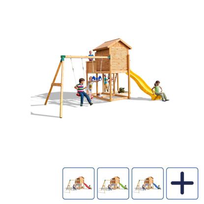 Fungoo MySide Move+ legetårn med legehus og rutsjebane