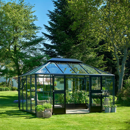 Juliana Grand Oase orangeri 13 m², antracit, 3 mm hærdet glas