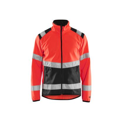 Blåkläder 4877 high vis light softshell jakke, hi-vis rød/sort