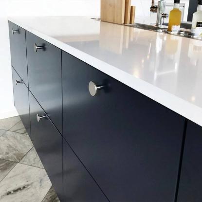 Beslag Design Plato knop, Ø42 mm, rustfrit stål look