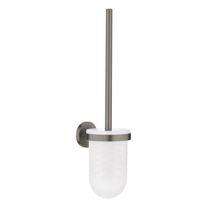 GROHE Essentials toiletbørste med glasholder til væg, børstet hard graphite